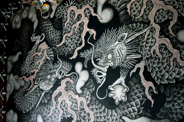 The gods of wind at fire at Kennin-ji Temple were painted by Tawaraya Sotatsu