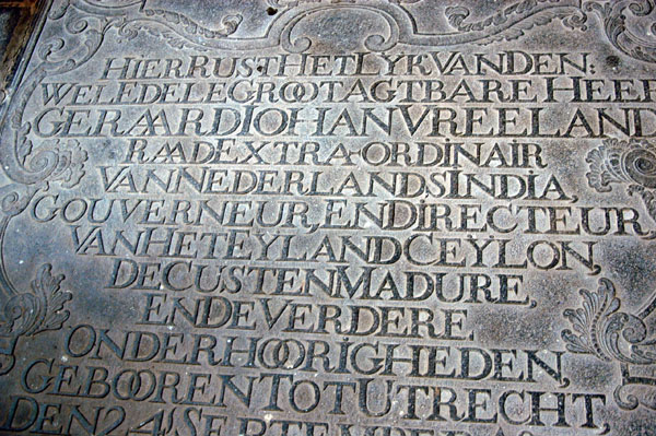 Wolvendaal Church tomb from 1752