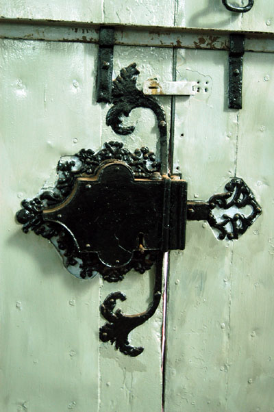 The original 1749 lock to the church