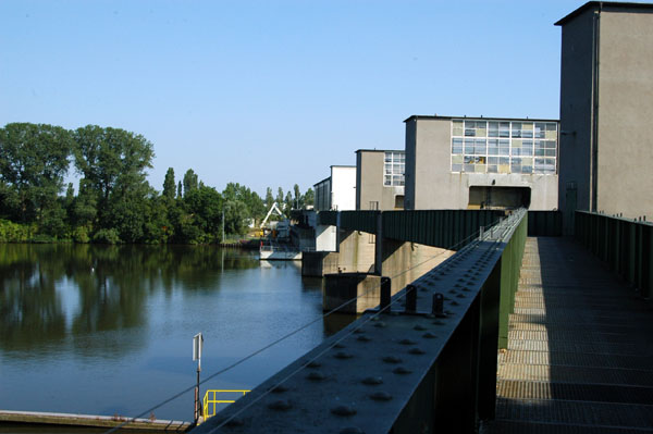 ...or climb the stairs and cross to the dam and locks