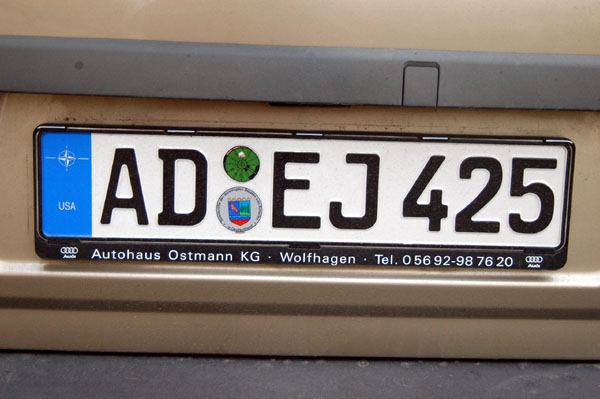 American Armed Forces in Germany license plate