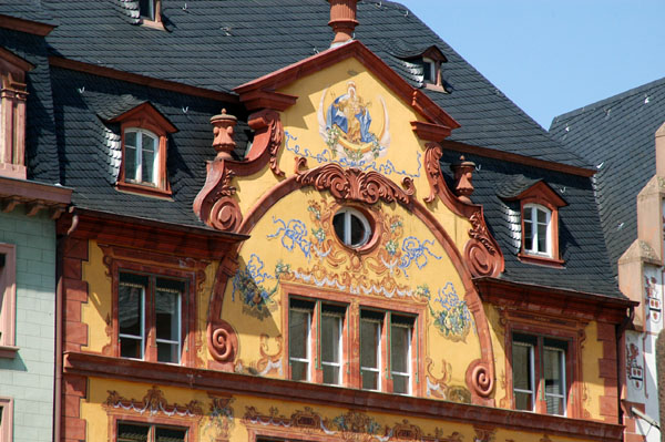 Many building in the old town are fancily painted