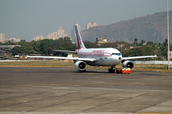Air India A310 pushing back at Mumbai