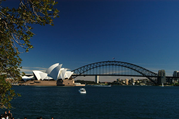 Sydney Opera House and Harbour Bridge from Mrs. Macquaries Point