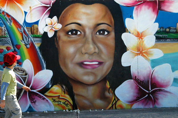 Artwork along the wall at Bondi Beach