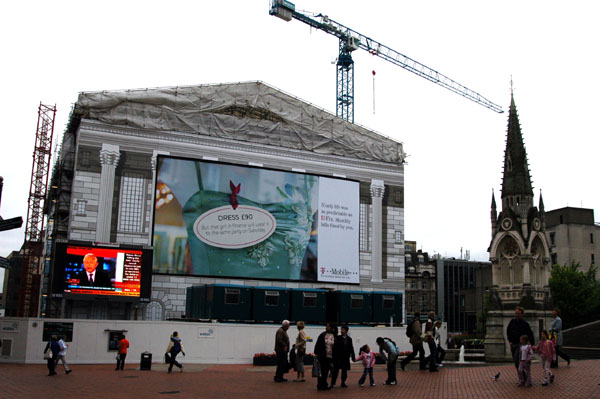 Birmingham Town Hall wrapped for restoration