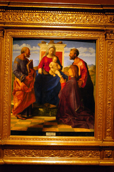 The Madonna and Child Enthroned with Sts. Peter and Mark and a Donor, 1505, Giovanni Bellini (ca1435-1516)