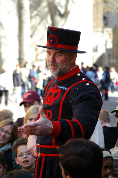 Yeoman Warder giving tour