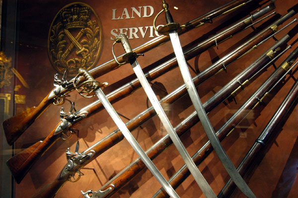 Muskets and swords of the Land Services, Tower of London