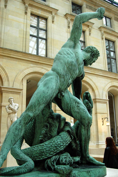 Hercule combattant Achlos, mtamorphos en serpent