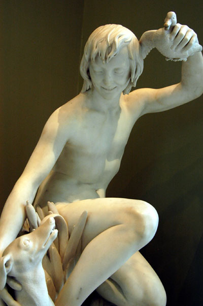 Young bather playing with his dog, Antoine Laurent Dantan, 1833