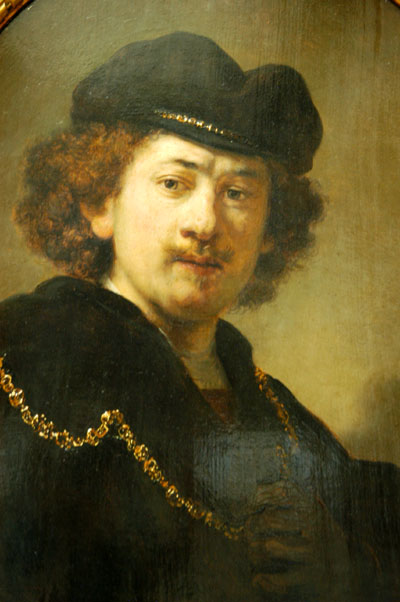 Portrait of the Artist with a cap and gold chain, 1633, Dutch, Rembrandt