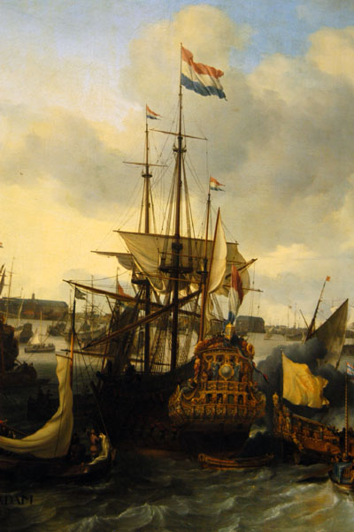 View of Amsterdam with ships on the IJ, 1666, Dutch, Ludolf Backhuysen (1631-1708)
