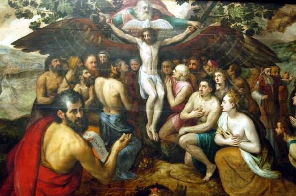 The Sacrifice of Jesus Christ, Son of God, gathering and protecting humanity, 1562, Frans Floris (1516-1570)