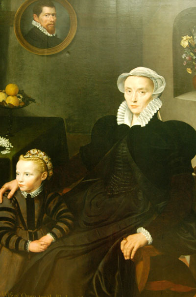 Portrait of a Widow, aged 40, and a child, 1576, Cornelis de Visscher (1520-1586)