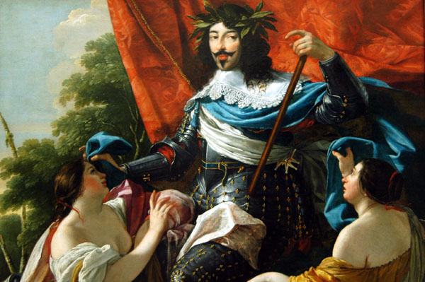 Louis XIII between his kingdoms of France and Navarre by Simon Vouet