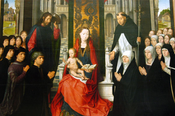 The Virgin and Child between St James and St Dominic, German, 1494, Hans Memling (1435-1494)