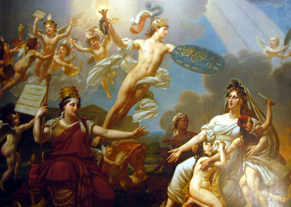 9th Salle du musée Charles X, The Spirit of France animates the Arts protecting Humanity, 1830-33, Antoine-Jean Gros