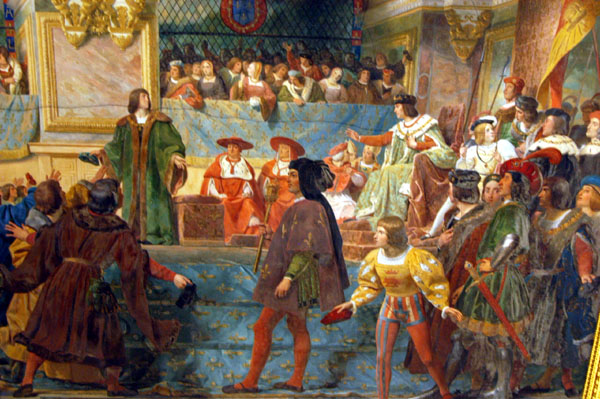 Ceiling of the 8th Salle de la Galerie Campana, Louis XII Proclaimed Father of the People, Michel-Martin Drölling, 1828-33
