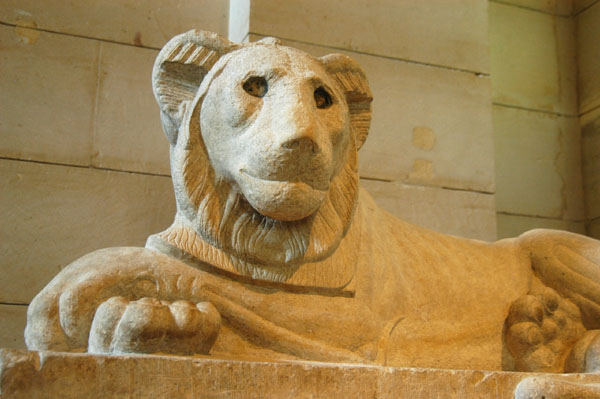 Lion which guarded the entrance to a chapel of the Serapeum of Saqqara, 30th Dynasty reign of Nectanebo I (378-361 BC)