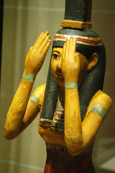 Painted wood statue of the goddess Isis from the Ptolemaic period (332-30 BC)