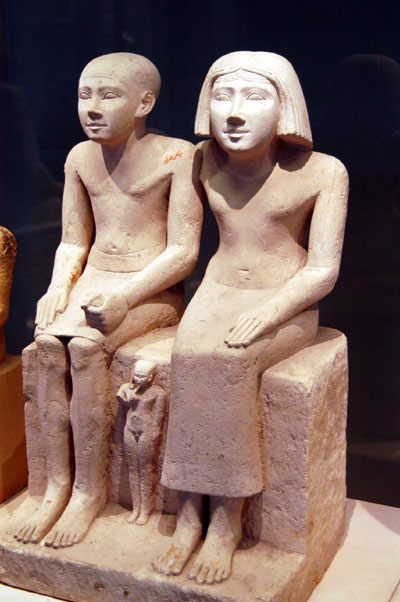 Husband and wife with their son (4th Dynasty) 2620-2500 BC