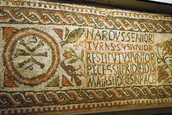 Paleochristian funary mosaic from Hammamet, Tunisia, 4th-5th C. AD