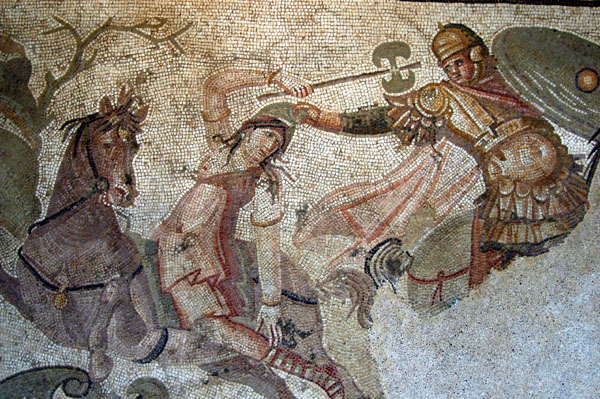 Mosaic fragment with an Amazon, 4th C. AD, Antakya, Turkey