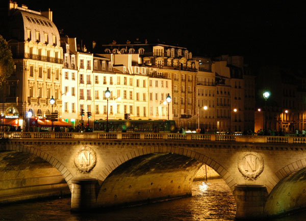 The Rive Gauche and Pont St-Michel at night