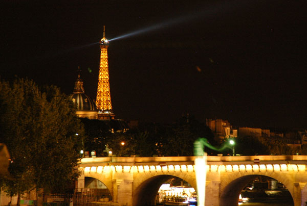 Pont Neuf at night with the Eiffel Tower
