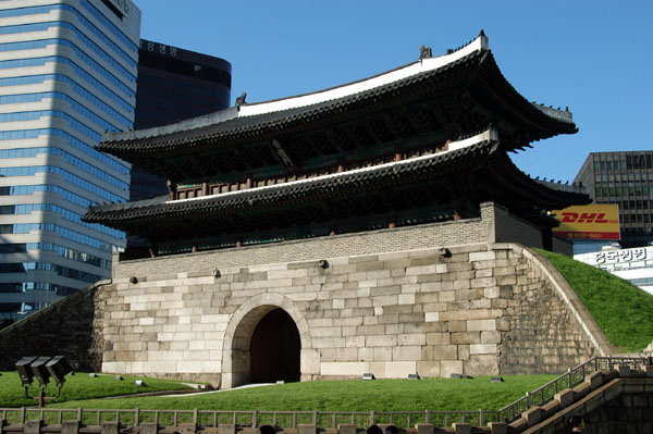 Sungnyemun, the main gate to Seoul, first built in 1398, rebuilt 1448