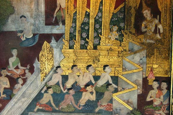 Paintings in the Wihan of the Reclining Buddha