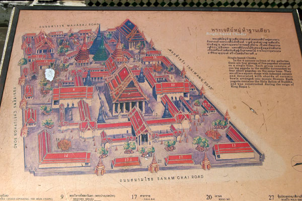 Map of the large Wat Pho complex