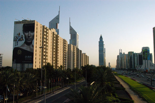 Sheikh Zayed road from the Fairmont Hotel overpass