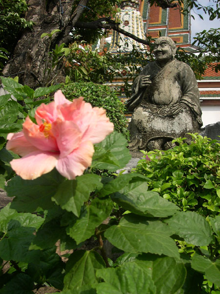 Flower and statue