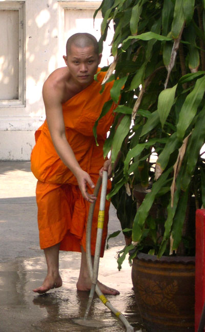 Monk working