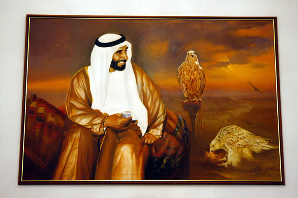 Sheikh Zayed with a falcon
