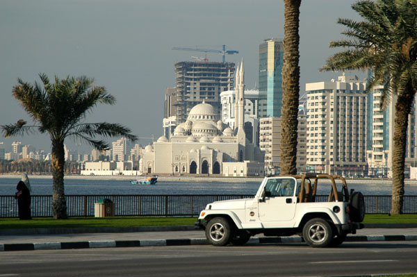 Jeep parked on the Khor Khalid Corniche, Sharjah