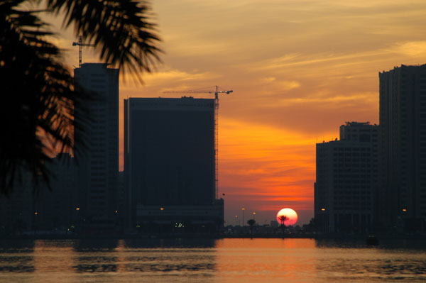 Sunset across Khor Khalid, Sharjah