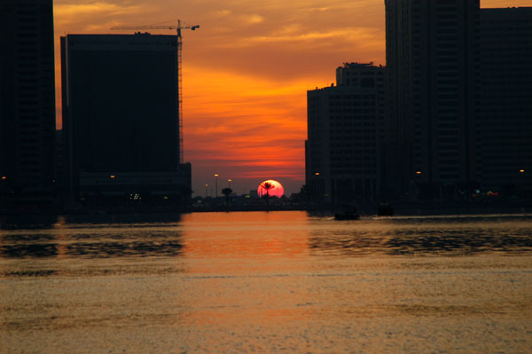 Sunset across Khor Khalid, Sharjah