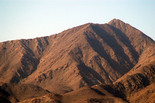 Coastal mountains behind the Al Aqah
