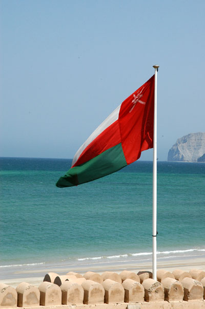 Omani flag over Bukha Fort