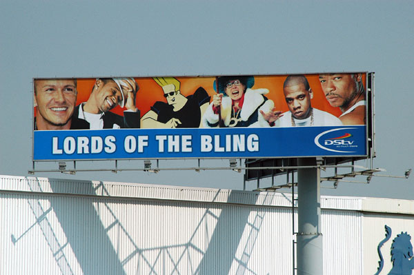 Lord of the Bling, a billboard on the M1 motorway