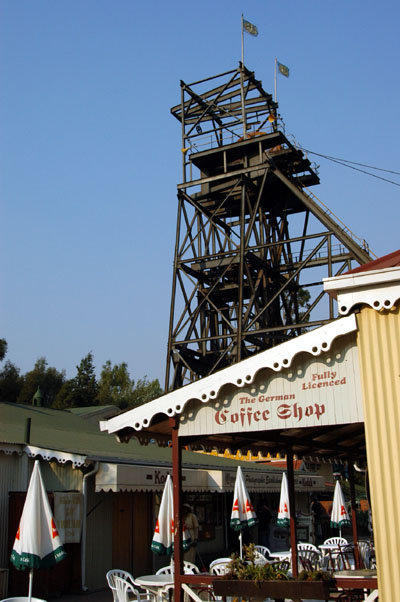 Tower rising above the German Coffee Shop