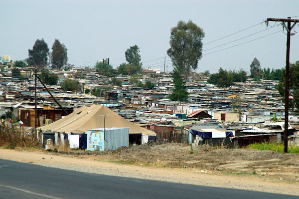 I don't know what the correct term is these days for squatter camps