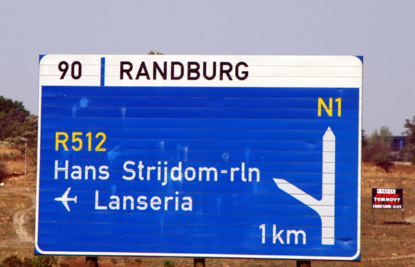 Heading to Lanseria Airport, northwest of Johannesburg