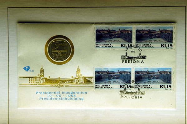 First day cover of the Inauguration of Nelson Mandela, 1994, showing the Union Building in Pretoria