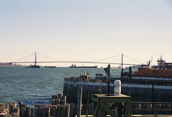 Verazzano Bridge from the Staten Island side of the ferry