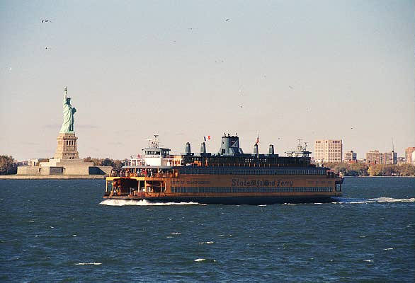 Staten Island Ferry passing the Statue of Liberty