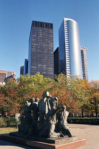 Immigrants Memorial, Battery Park, with State Street